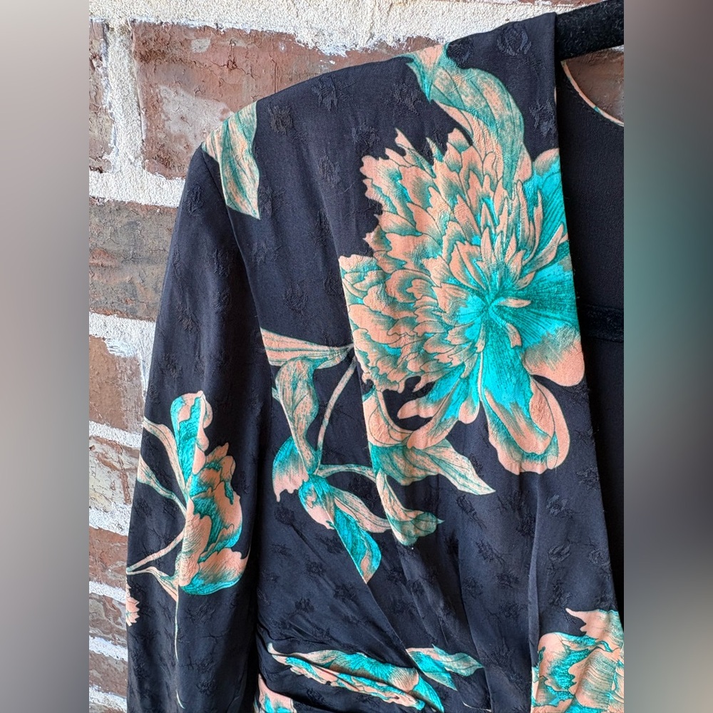 Sandro Bruni Asymmetric Floral Printed Mini Dress Size 6 - Picture 5 of 16